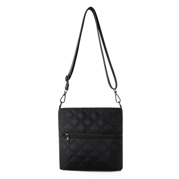 Helley Crossbody with Puffer Knotted Zip-LCBG1482-BK Helley Crossbody with Puffer Knotted Zip-LCBG1482-BK