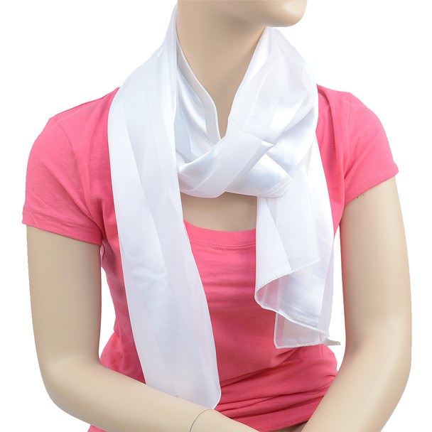 12pc Prepack Solid Polyester Satin Scarf SPS1301