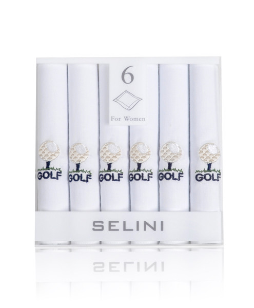 Women's Cotton Handkerchiefs (6-Pack) Golf Ball & Tea WEH5602