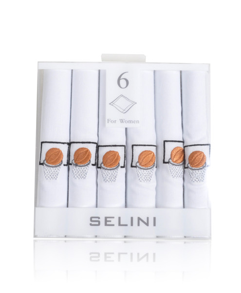 Women's Cotton Handkerchiefs (6-Pack) Basketball & Net WEH5604