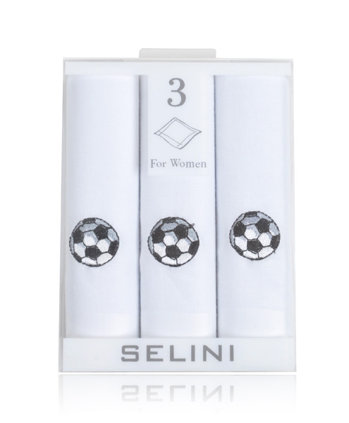 Women's Cotton Handkerchiefs (3-Pack) Soccer Ball WEH2605