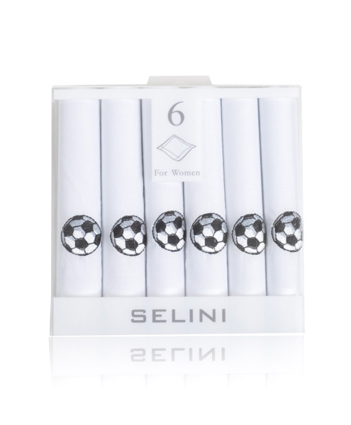 Women's Cotton Handkerchiefs (6-Pack) Soccer Ball WEH5605