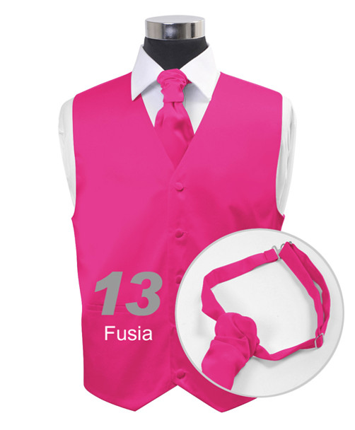 "Fuchsia" Poly Solid Satin Cravat FC1701-13