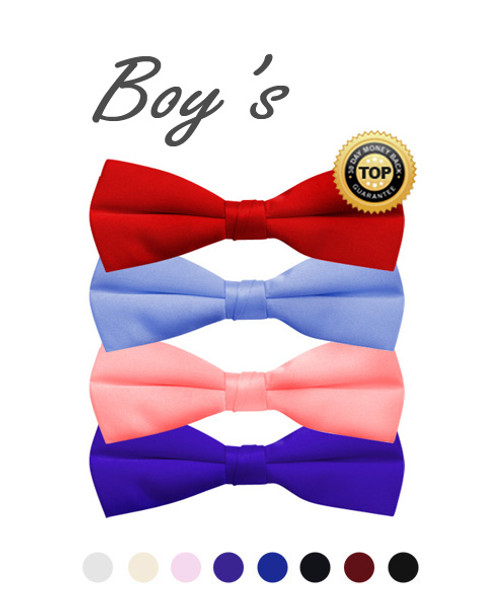 Boy's Poly Satin Banded Clip On Bow Ties BBC1701