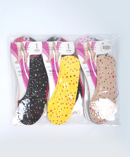 12pc Assorted Shoe Liner Stars Dots SL7998