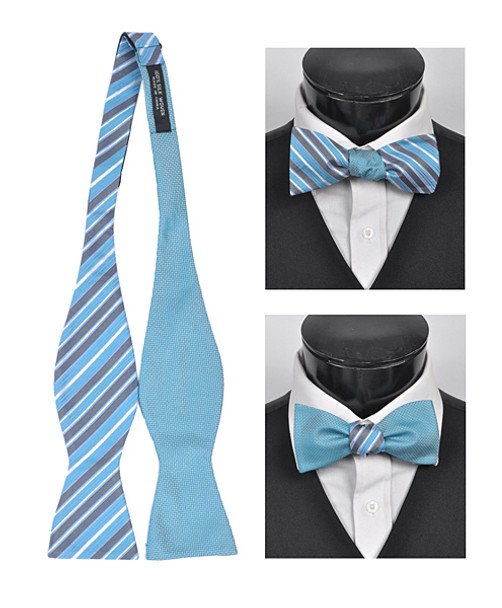 100% Silk Woven Freestyle and Reversible Bow Tie FRBS1000