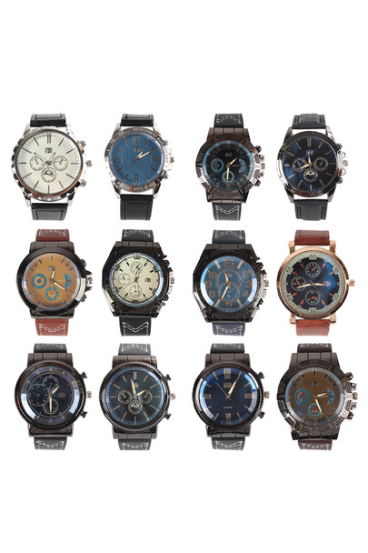 12pc Assorted Men's Casual Boxed Watches - MWT2200