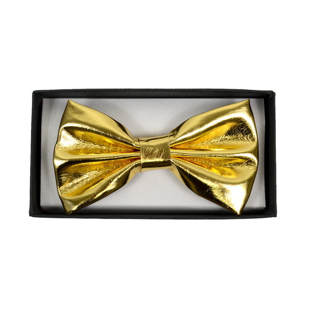 Men's Metallic Gold Banded Bow Tie