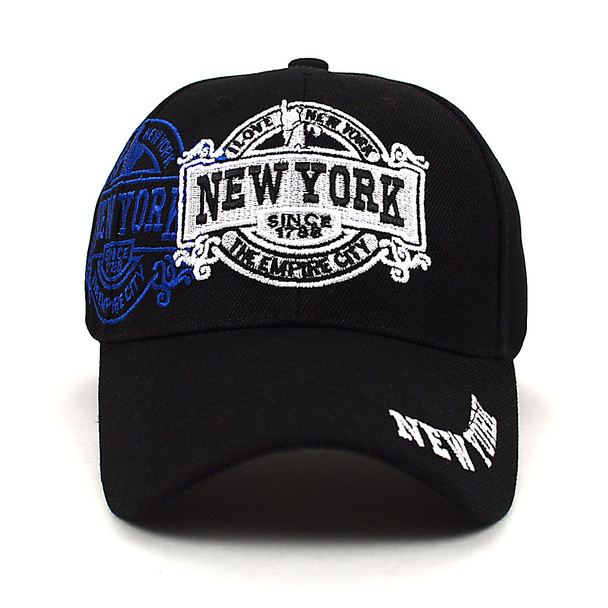 New York Black 3D Embroidered Baseball Cap, Hat EBC10285