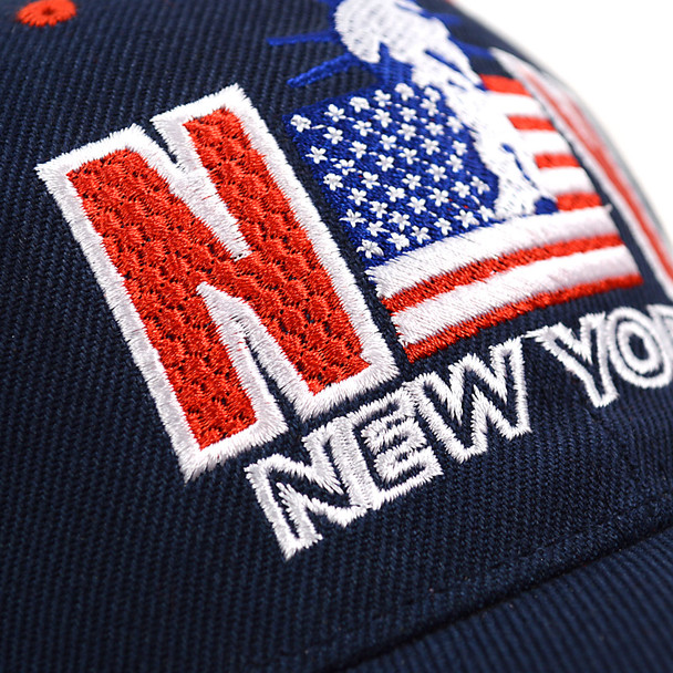 NY Flag Navy Blue Baseball Cap EBC10290