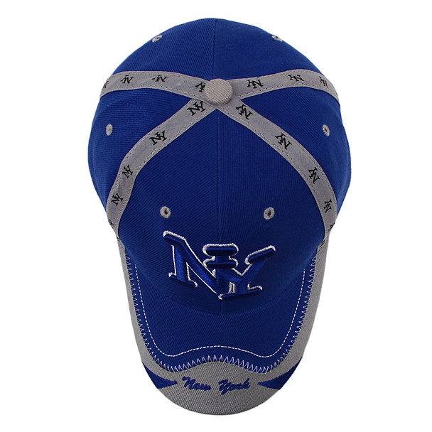 New York Blue & Gray 3D Embroidered Baseball Cap, Hat EBC10292