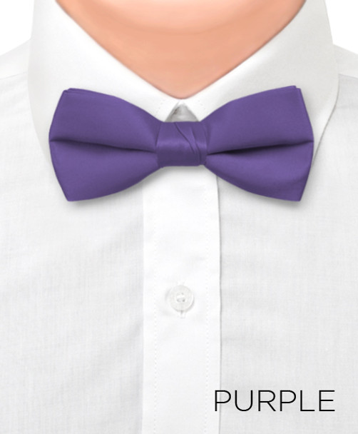 Boy's 1.5" Poly Satin Banded Bow Ties BBT1301