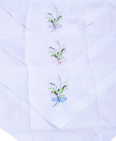 Ladies Embroidered Cotton Handkerchief 6pc Box Set WEH6602