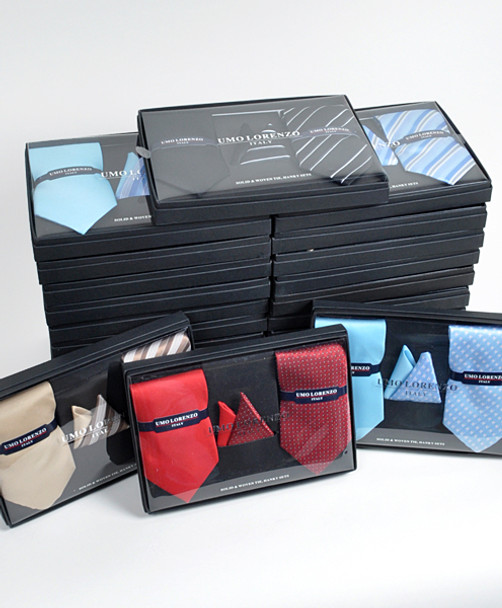 24pc Pack Assorted Ties and Hanky Boxed Set THX24