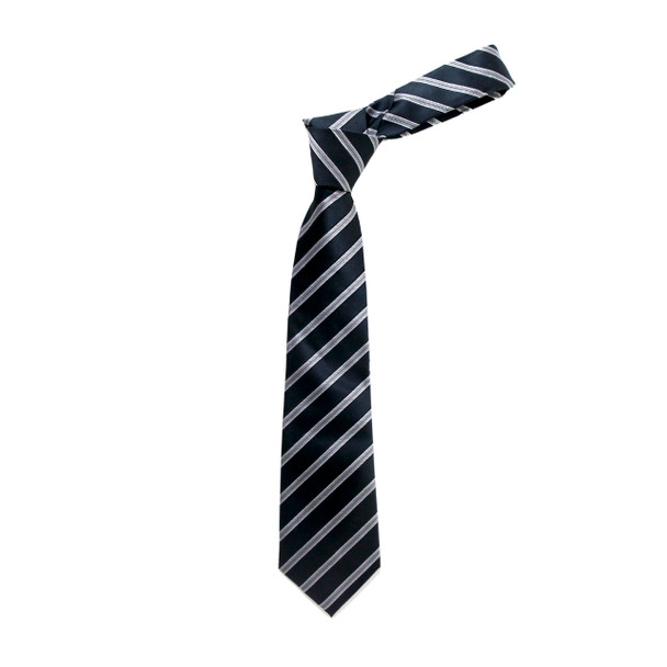 Boy's 49" Shadow Stripes Black Fashion Tie