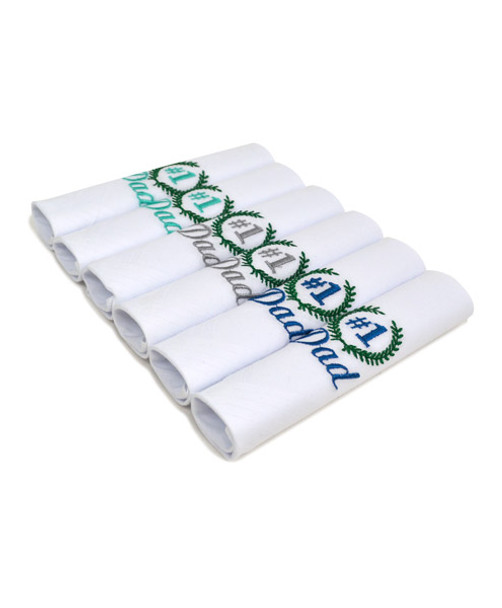 "#1 Dad" Cotton Embroidered Handkerchiefs MDE6006