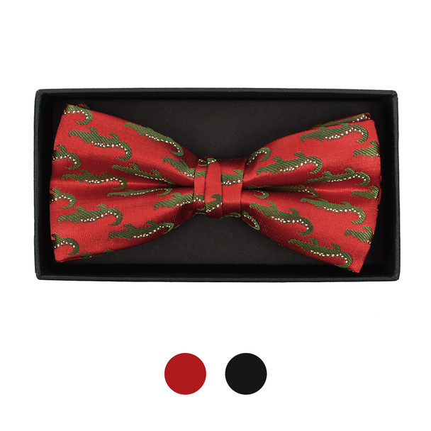 Men's Alligator Banded Bow Tie