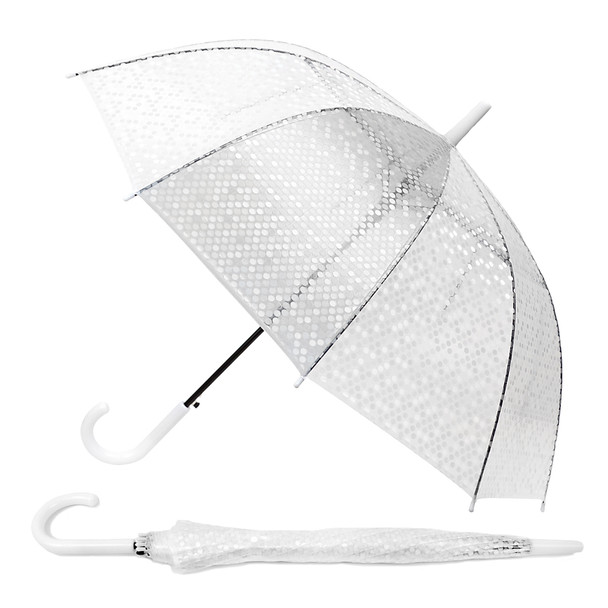 Polka Dots See-Thru Premium Clear Umbrella  UM5002