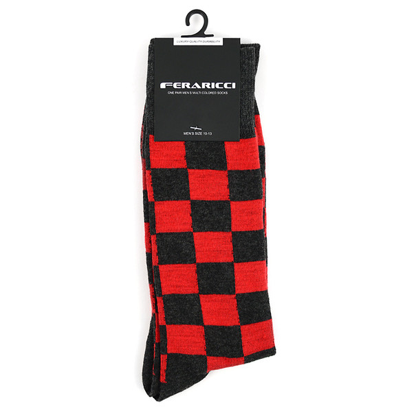 12pc Pack Checkered Feraricci Sock MFS3476