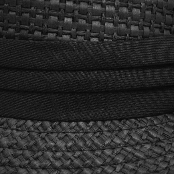 Spring/Summer Basket Weave Fashion Fedora with Black Band FSS17114