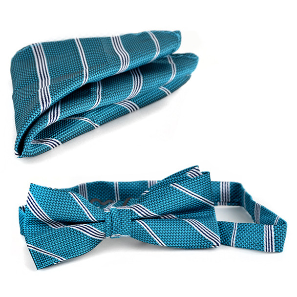 12pc Assorted Men's Big & Tall Stripes and Assorted Pattern Banded Bow Tie & Hanky BTH5000B
