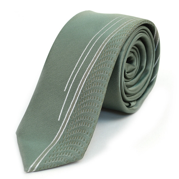 Olive Microfiber Poly Woven 2.25" Slim Panel Tie - MPPW1604