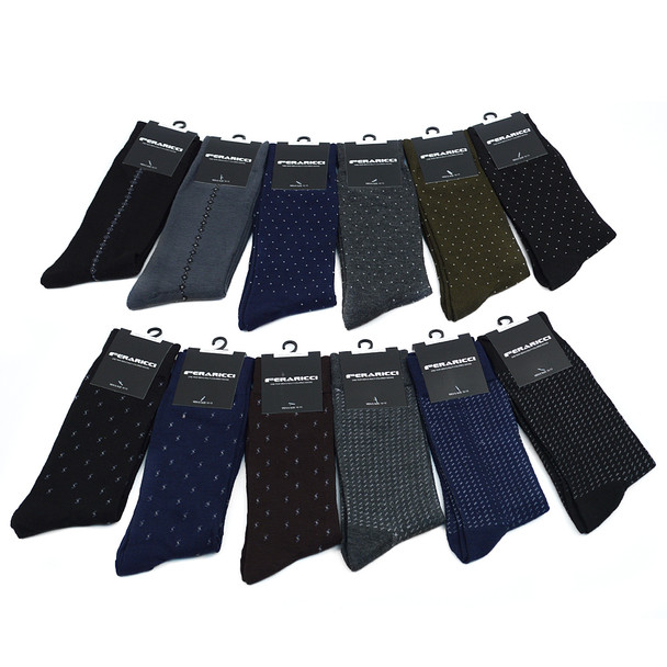 12pairs Men's Color Assorted Classics Dress Socks 12FSASST