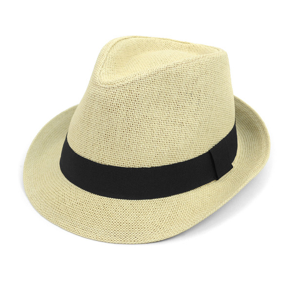 Spring/Summer Classic Woven Fashion Fedora with Black Band FSS17117