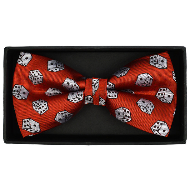 Men's Dice Pattern Banded Bow Tie