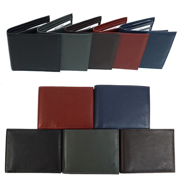 RFID Genuine Leather Bi-Fold Wallet RFID-GLBI