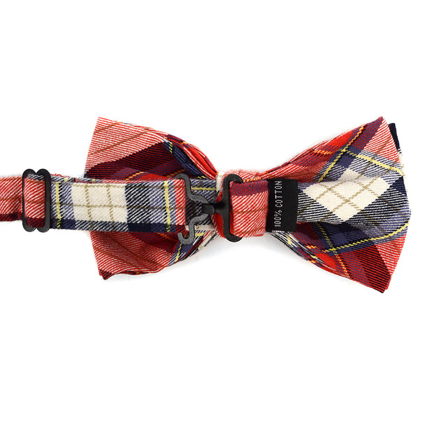 Men's  Plaid Flannel Cotton Banded Bow Tie NFB1636