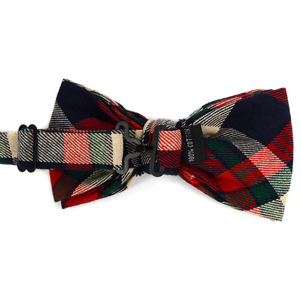 Men's  Plaid Flannel Cotton Banded Bow Tie NFB1638