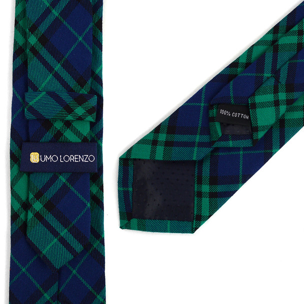 Men's Plaid Flannel 2.25" Cotton Slim Tie - MPPW1639