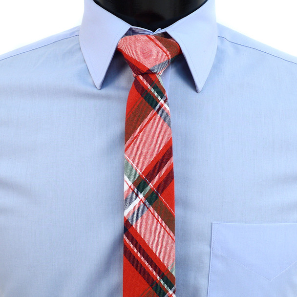 Men's Plaid Flannel 2.25" Cotton Slim Tie - MPPW1641