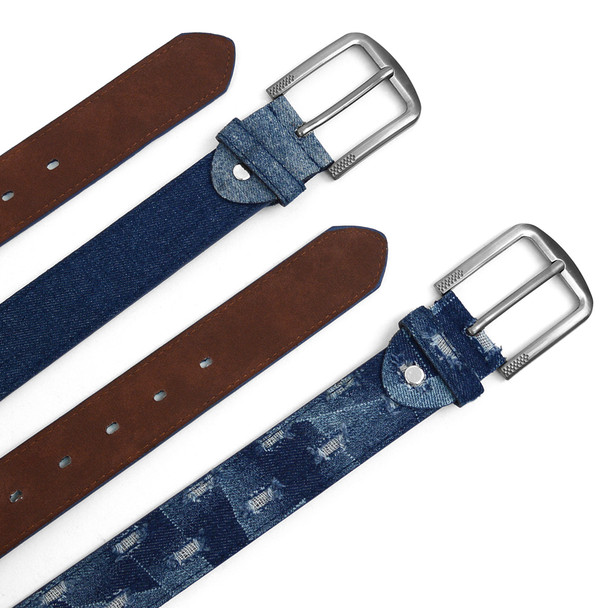 12pc Twin-Pack Assorted Men's Jean Washed Denim Belts MJB1701