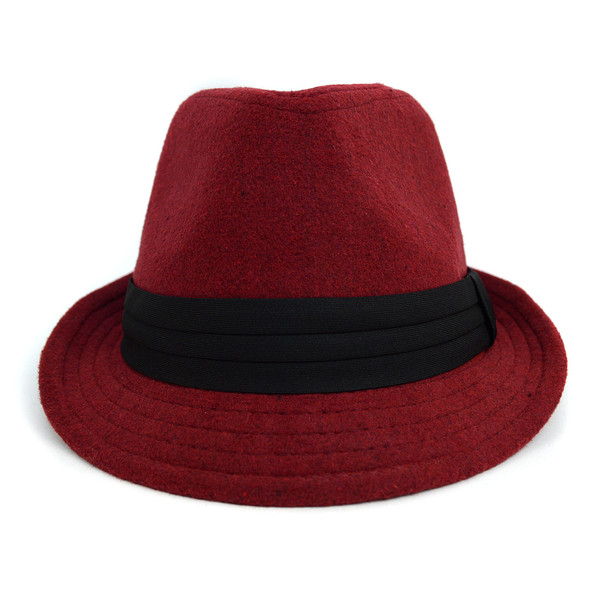 Fall/Winter Felt Trilby Fedora Hat With Band Trim H171222