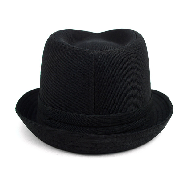 Fall/Winter Textured Black Fedora Hat with Band Trim H171224-BLK