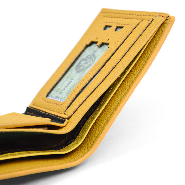 Bi-Fold Two Tone Leather Wallet with Color Trim MLW5184