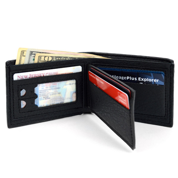 Bi-Fold Leather Wallet with Decorative Front Detail MLW5185