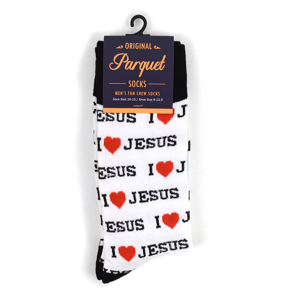 12pairs Men's "I Love Jesus" Novelty Socks NVS1758-59