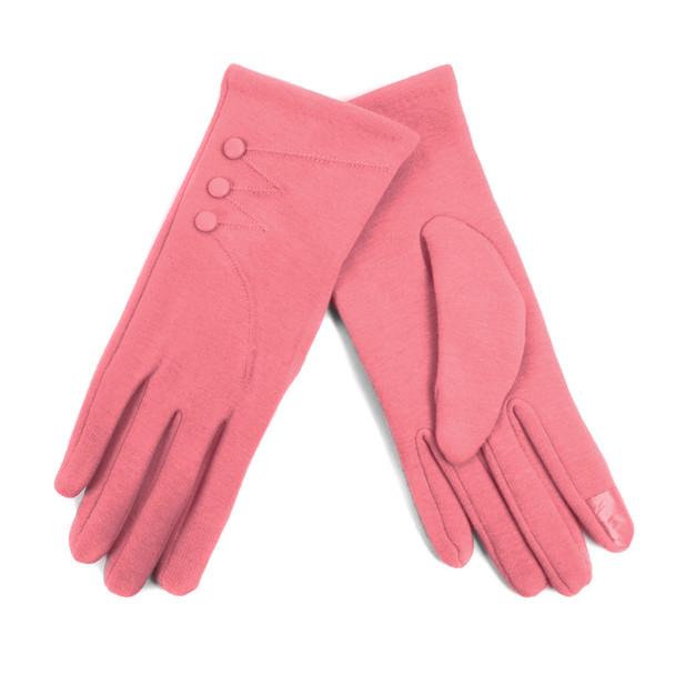 Women's Stylish Touch Screen Gloves with Button Accent & Fleece Lining-LWG06