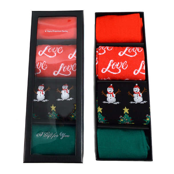 12-Boxes Men's Socks Holiday Gift Set (4 pairs in box) SGB-Holiday2