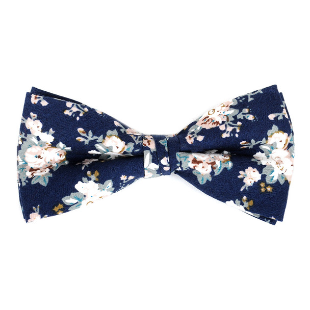 Floral Wedding Cotton Banded Bow Tie - NFCB17117