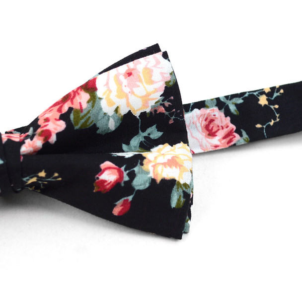 3pc Floral Wedding Cotton Banded Bow Tie - NFCB17127