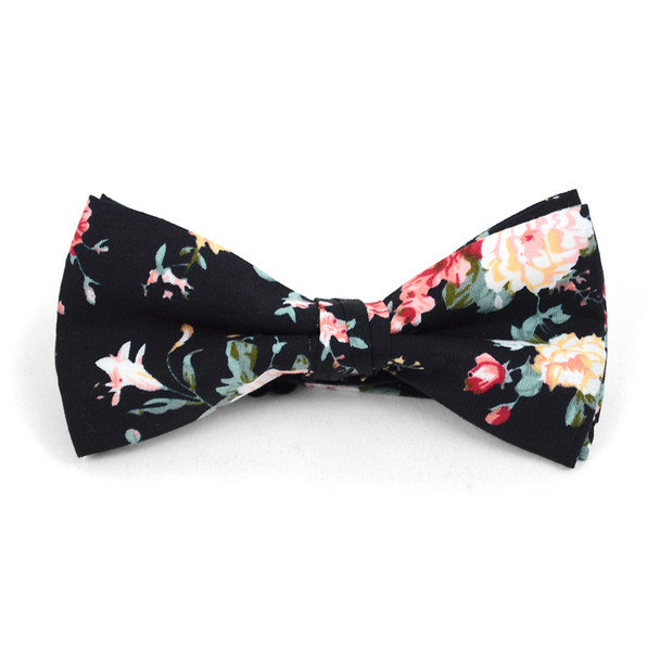 3pc Floral Wedding Cotton Banded Bow Tie - NFCB17127