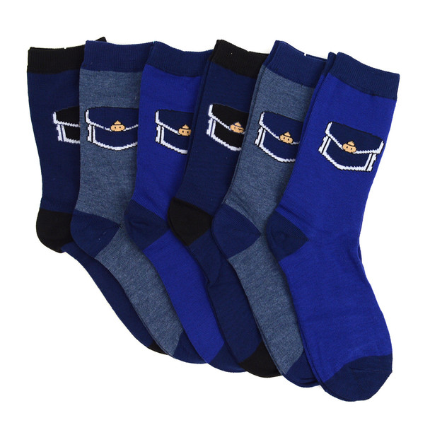 4-Packs (3 pairs/pack) Women's Pocket Pattern Novelty Socks EBC-430