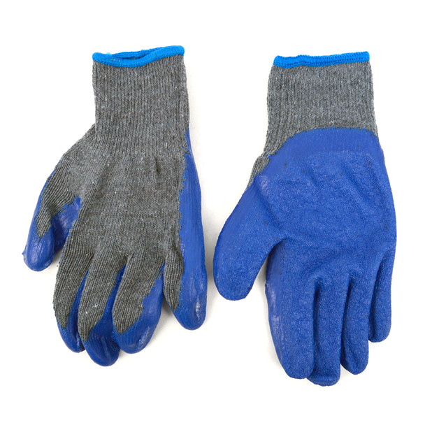 12 Pack Working Gloves with Rubber Palm Coated - Blue- WGL1713