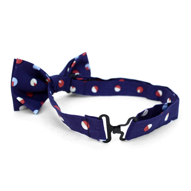Boy's Navy Clip-on Suspender, Polka Dots Ivy Hat & Matching Bow Tie Set (BSBIV0807H31-2)