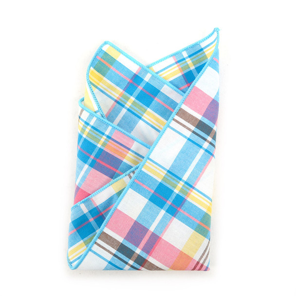 12pc Cotton Plaid Pocket Square Handkerchiefs - CH1715