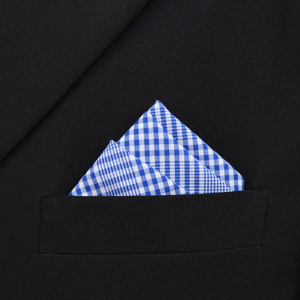 12pc Cotton Check Pocket Square Handkerchiefs - CH1716